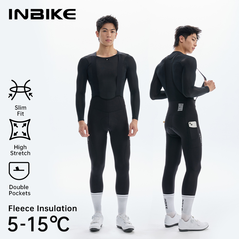 Cycling Gear Jersey - INBIKE Winter Fietsbroek met Bretels, Thermische